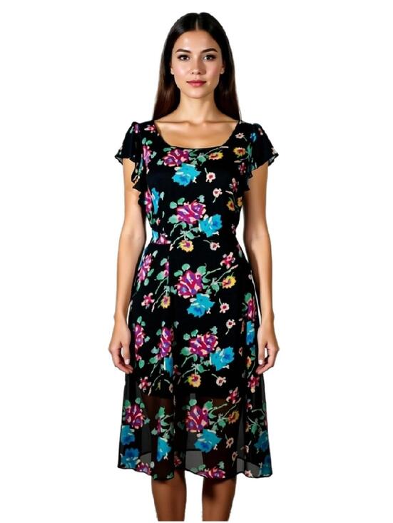 Johnny Was Dresses & Skirts - 4 Love Liberty Johnny Was Black Floral Silk Blend Mini Dress